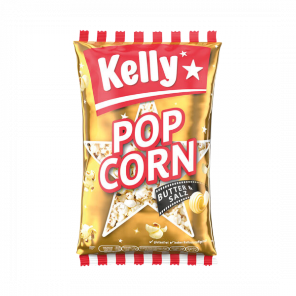 Kelly Popcorn Butter & Salz, glutenfrei, genussfertig, 75 Gramm